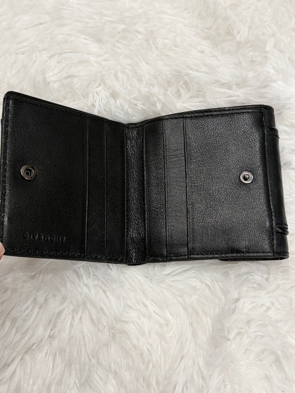 Givenchy Vintage Compact Wallet Black Pony Hair & Leather - Authenticated - Picture 9 of 12